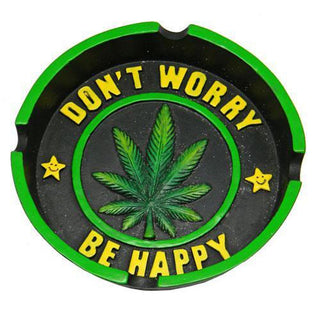 Don't Worry Be Happy Leaf Round Ashtrays - AltheasAttic420