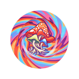 Mushroom Swirl Round Metal Ashtray - AltheasAttic420