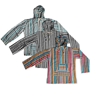 Striped Cotton Baja Hoodie Jacket