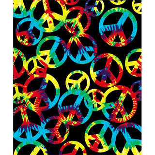 Tie-Dye Peace Allover Pattern Fleece Blanket - AltheasAttic420