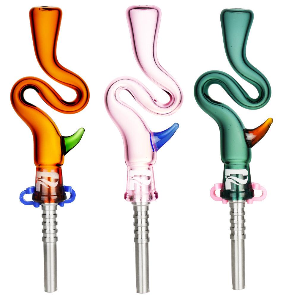 Pulsar Bendy Dab Straw w/ Horn - 5.75"/ 10mm F/Colors Vary