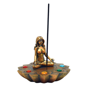 Bronze Chakra Stones Incense Burner - AltheasAttic420
