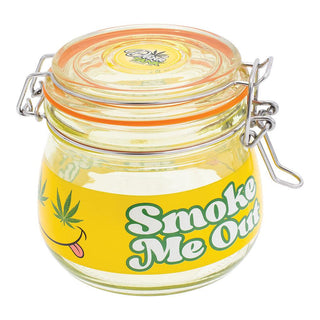 Smiley Smoke Me Out Glass Jar