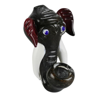 Elephant Head Fritted Sherlock Pipe - AltheasAttic420