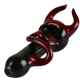 Devil Horns & Tail Fritted Pipe - AltheasAttic420