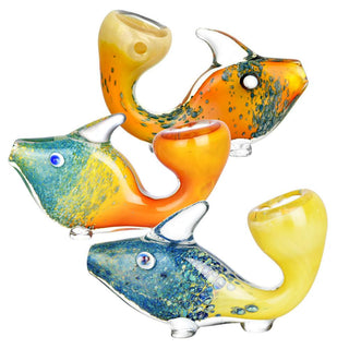 Standing Fritted Tropical Fish Hand Pipe | Colors Vary - AltheasAttic420