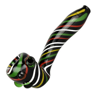 Black Rasta Candy Cane Swirl Hand Pipe - AltheasAttic420