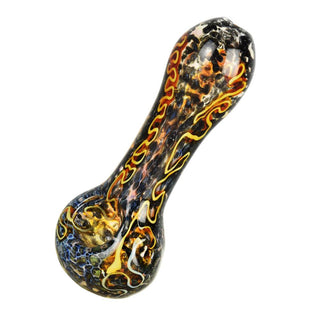 Fritted Squiggle Glass Spoon Pipe - AltheasAttic420