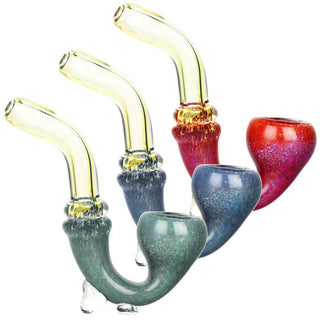 Fritted Flow Stand-up Glass Sherlock Pipe - AltheasAttic420