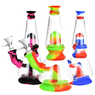 Silicone/Glass Dual Chamber Water Pipe - AltheasAttic420