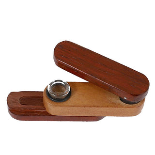 Twist-Out Lid Wood Pipe w/ Bottom Cleaning Slide - AltheasAttic420