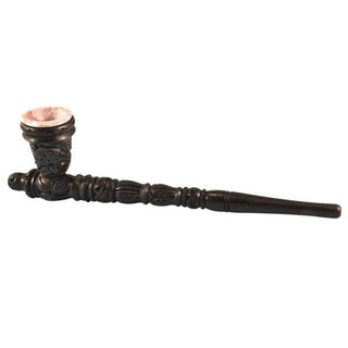 Carved Wood Hand Pipe w/ Stone Bowl - AltheasAttic420