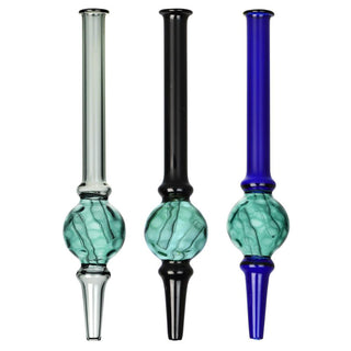 Dimple Diffusion Chamber Glass Dab Straw - 6.5"/Colors Vary