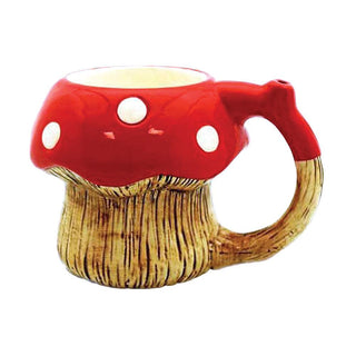 Red Mushroom Ceramic Pipe Mug - AltheasAttic420
