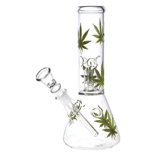 Hemp Leaf Beaker Water Pipe - AltheasAttic420