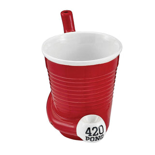 Beer Pong Cup Ceramic Pipe - AltheasAttic420