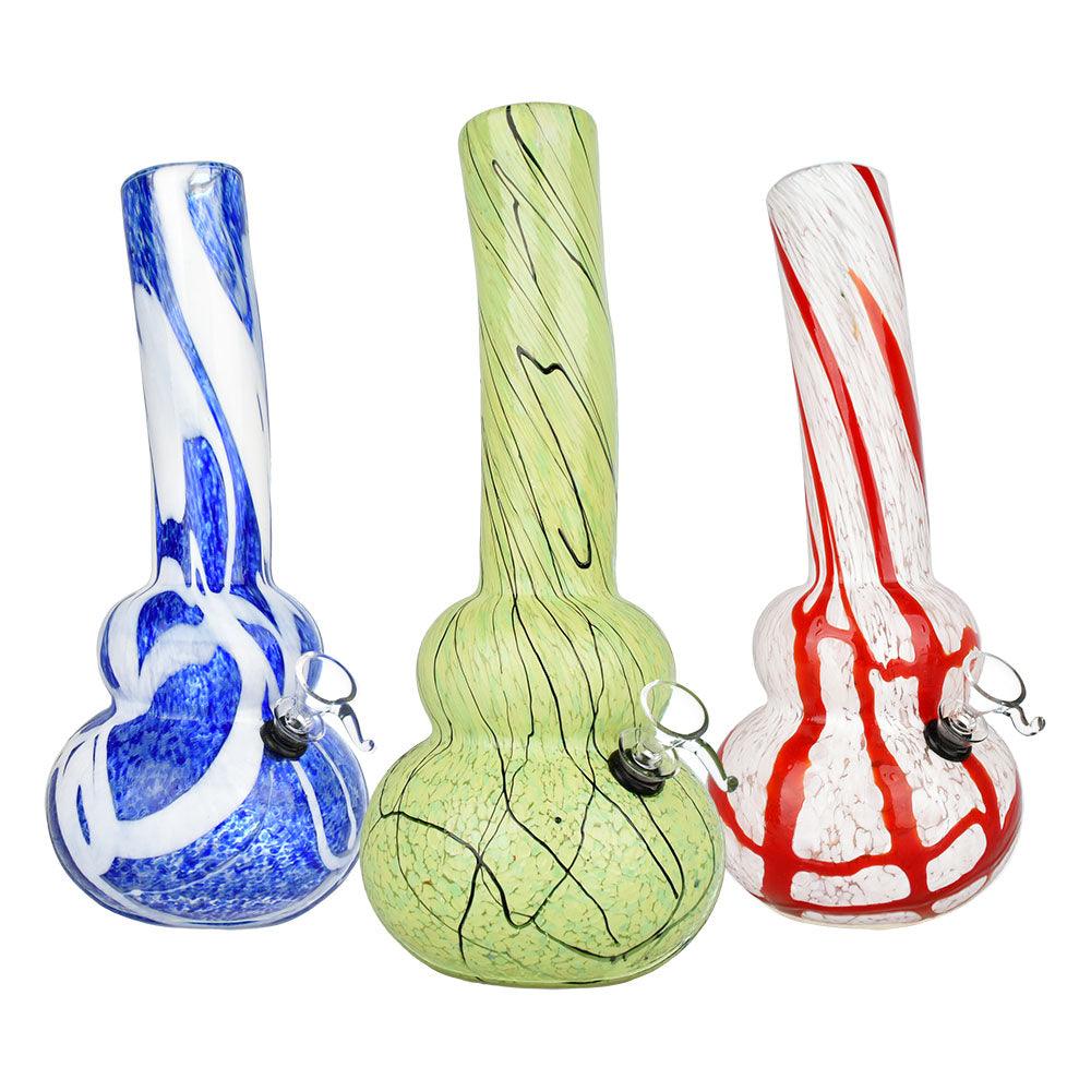 Ease It Back Soft Glass Water Pipe - 12" / Colors Vary