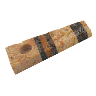 Multicolor Striped Stone Pipe - AltheasAttic420