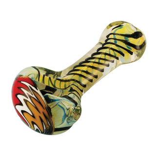 Multicolor Glass Spoon Pipe W/ Twists - AltheasAttic420