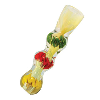 Rasta Color Glass Chillum Pipe - AltheasAttic420