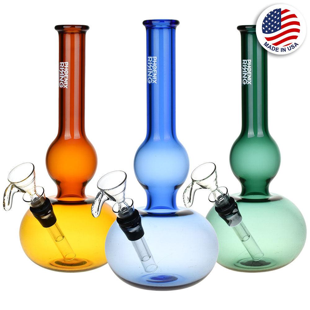 Phoenix Rising Double Bubble Glass Water Pipe - 8.75" / Colors Vary