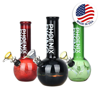 Phoenix Rising Round Base Water Pipe - 7"/Colors Vary