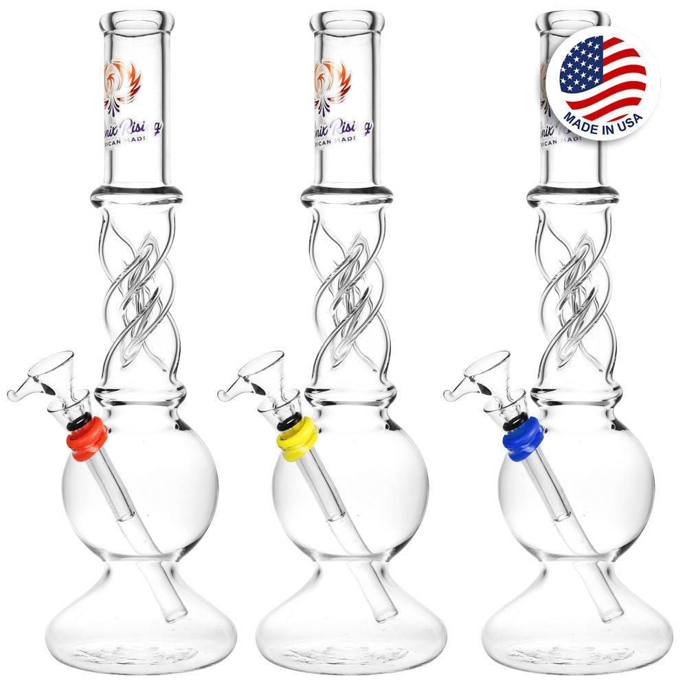 Phoenix Rising Twist Dome Base Water Pipe - 12"/Colors Vary