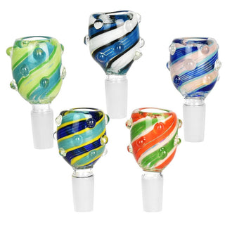 Bold Stripes Swirl Glass Marble Grip Herb Slide - AltheasAttic420