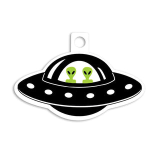 Aliens in Flying Saucer Spaceship Sticker - AltheasAttic420