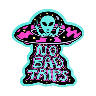 Killer Acid Die Cut Vinyl Sticker - No Bad Trips Alien / 4.5" x 5"