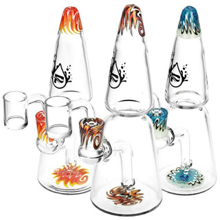 Pulsar Glass Two Tier Rocket Cone Rig - 7"/14mm F/Colors Vary